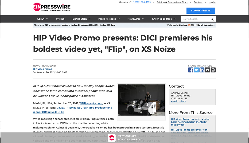 Urban-pop producer and rapper DICI unveils - Flip